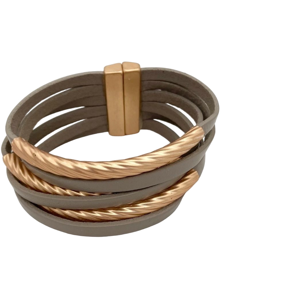 Saachi multicord metallic magnetic bracelet
